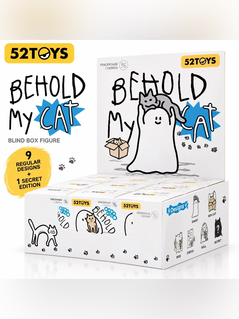 52TOYS Behold My Cat Blind Box Collectible Figure –  Sealed Box ( 9units)